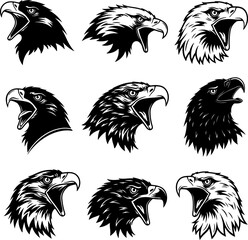 Eagle Head Group_Silhouette Vector_0003.eps