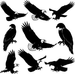 Eagle Head Group_Silhouette Vector_0002.eps
