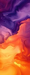 Fototapeta premium Abstract fluid art in vibrant hues of purple and orange