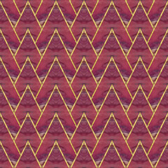 Ceramic tile. Jasper stone. Oriental ornament. Geometric seamless pattern. Illustration in stained glass style. Geometric openwork. Zigzag. Print for wallpaper, wrapping, textile. Jasper tile pattern.