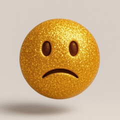 Fototapeta premium Glittery sad emoji illustration