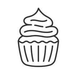 Hand drawn cupcake doodle, vector eps10 illustration