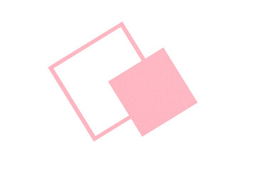 Square, rectangular shape, pink, collage rectangle made from paper, photo frame on transparent background.