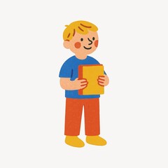 Child holding book illustration