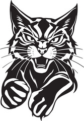 Aggressive cat. Hand drawn vector illustration	