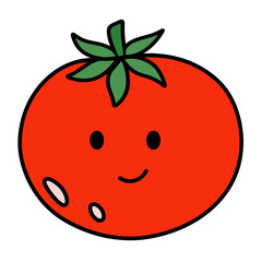 Cartoon Illustration of a Cute Tomato
