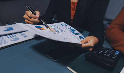 Business Documents, Auditor businesswoman checking searching document legal prepare paperwork or...
