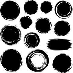 Brush Style Circle Designs_Silhouette Vector 002.eps