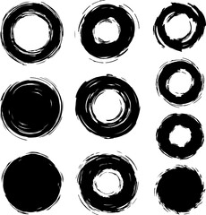 Brush Style Circle Designs_Silhouette Vector 001.eps