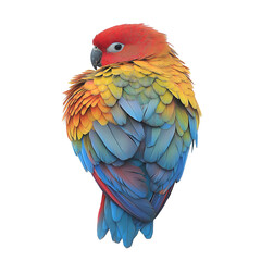 Obraz premium Portrait of colorful parrot pet bird avian animal perched wildlife on transparent background