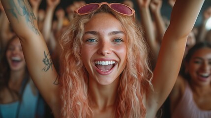 Team celebrates a significant business achievement with enthusiasm and joy in the office