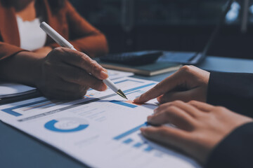 Business Documents, Auditor businesswoman checking searching document legal prepare paperwork or...