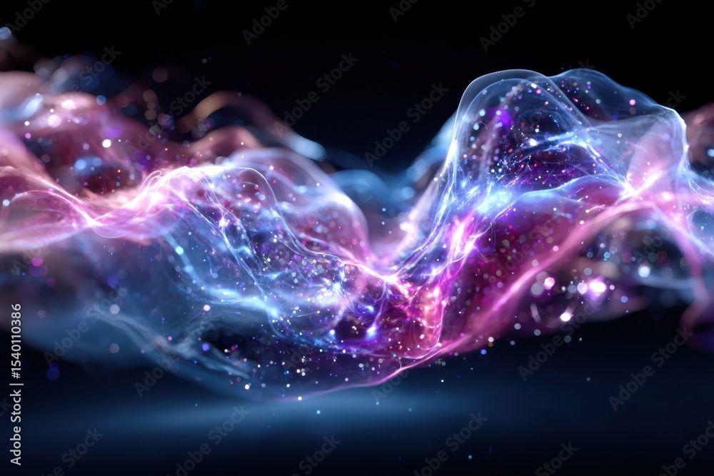 Poster bright waves of color swirl and blend together, creating a captivating display of light and texture