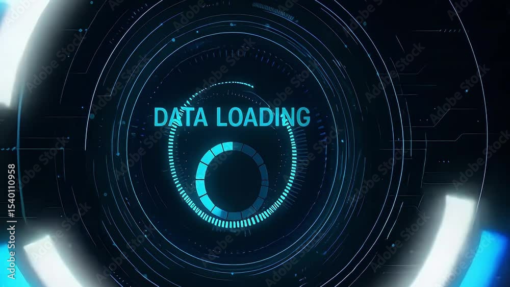 Wall mural abstract futuristic data loading interface design digital technology progress concept