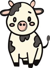 cute vector illustration of a cow