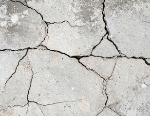 Cracked Concrete Surface with Visible Fractures