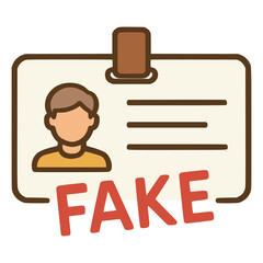 fake ID crime scam fraud flat color vector illustration template design