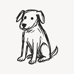 Fototapeta premium Hand-drawn dog sketch illustration.