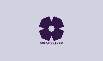 FLOWER MOSAIC PATTERN Abstract initial monogram letter alphabet logo design