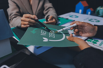 Obraz premium Sustainable development with renewable energy solutions, ecology concept, green business.