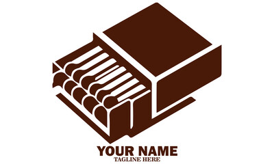 Cheerful light on matches. Cartoon vector illustration matches icon and matches logo design Isolated on White Background