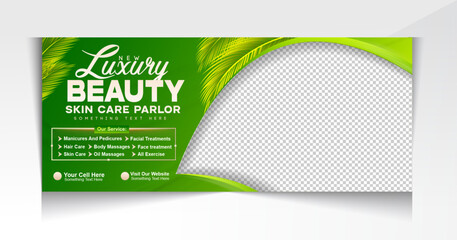 Fototapeta premium Beauty Parlor Social Media Banner Design template