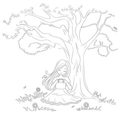 girl with a tree