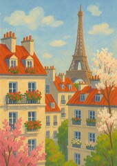 Charming Parisian springtime scene.