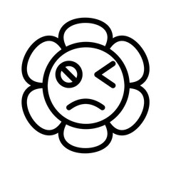 a collection of icons containing various expressions depicted as flowers such as happy, sad, joyful or others