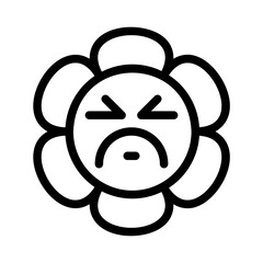 a collection of icons containing various expressions depicted as flowers such as happy, sad, joyful or others