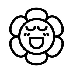 a collection of icons containing various expressions depicted as flowers such as happy, sad, joyful or others