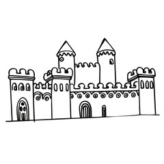 Hand Drawn Castle Vector Illustration Fairytale Design