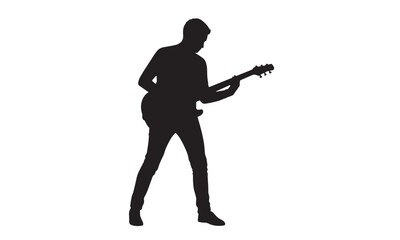 Guitarist Silhouette Vector Illustration for Music and Concert Design