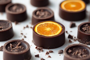 Dark chocolate treats with orange slices