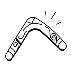 A sketchy style icon of a boomerang
