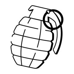 A doodle style icon of grenade
