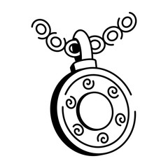 A sketchy style icon of magic amulet
