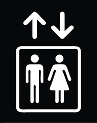 Elevator sign Vector illustration , Lift icon set , Elevator, lift sign, Elevator icon isolated, elevator symbol.