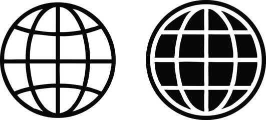 Globe Icon vector illustration, Go to web symbol icon, www symbol, Web icon, website, homepage icon set, earth clip art, globe symbol isolated white background