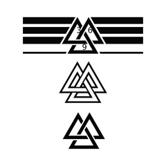 Tattoo design of 3 balance triangles 369 black color