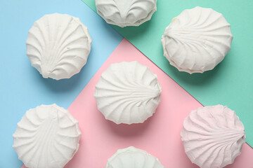 Many sweet zephyr on colorful background