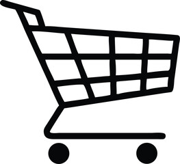 Trolly Icon Vector Illustration, Shopping Cart icon isolated, Cart symbol, shopping trolly symbol, clip art trolly design vector, trolley sign, shopping trolley icon © MUSTAKIM