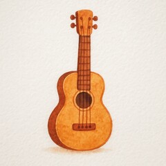 Obraz premium Watercolor ukulele art illustration.