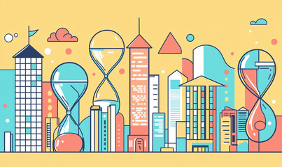 Productivity hacks for urban professionals cityscape digital art modern environment aesthetic viewpoint