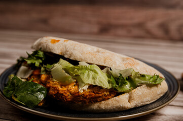 turkey sandwich with salad