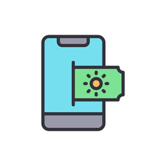 Mobile Ticketing Concept With Sunshine Icon And Digital Platform