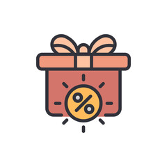 A Beautiful Gift Box With Percentage Sign Showcasing Sales Promotion