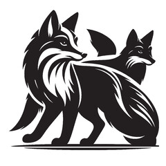 Clean Vector Silhouette of a Fox on White Background – Minimalist Wildlife Animal Art