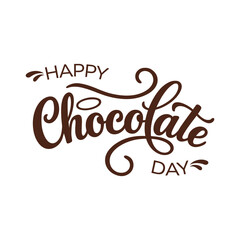 Happy Chocolate Day Calligraphy Text for Sweet Celebrations.