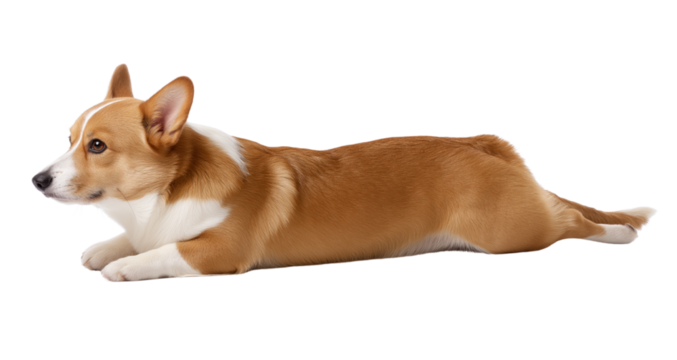 Corgi Dog Compact  Playful  and Loyal Companion on isolated background, generative ai